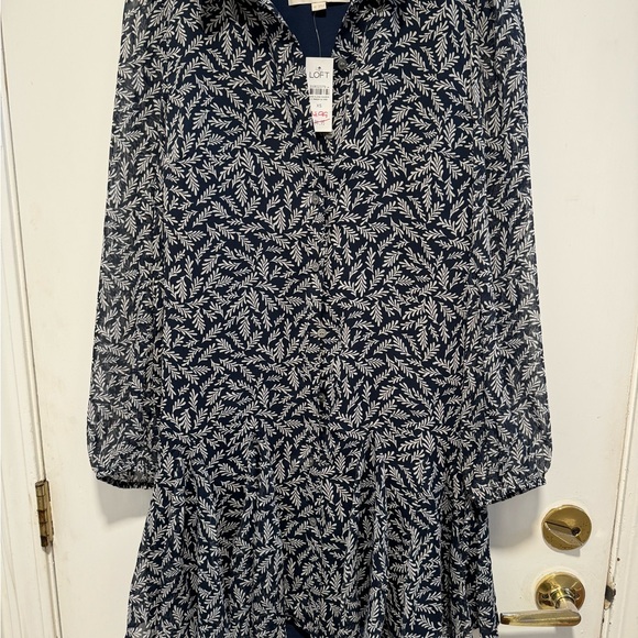 NWT’s Loft Dress, size XS Blue Shirt Style Dress - Picture 3 of 5